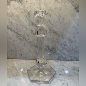 Val St Lambert Gardenia Crystal Vintage Candleholder